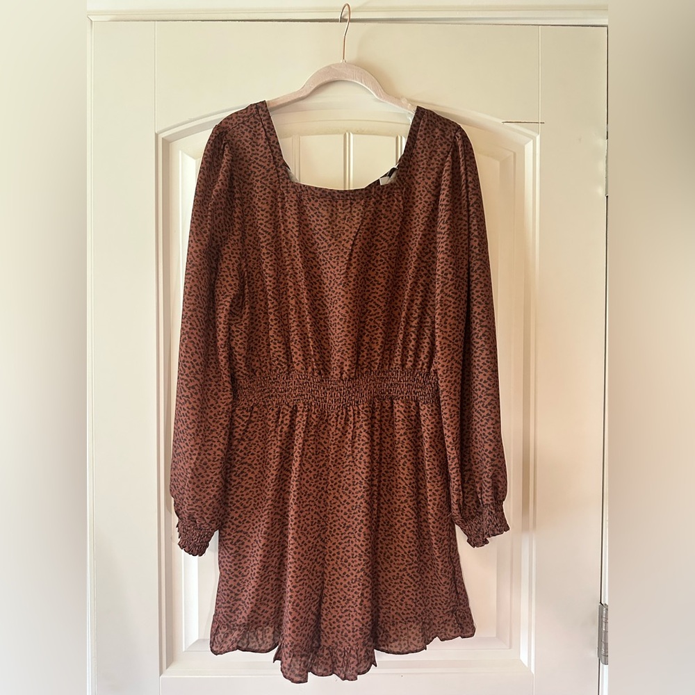 Burnt Orange Patterned Romper